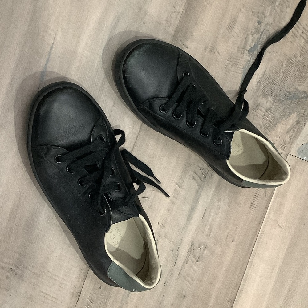 Gucci Black and Gray Leather Sneakers